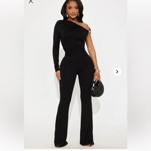 NWT!! Riley Ruched One Shoulder Jumpsuit
